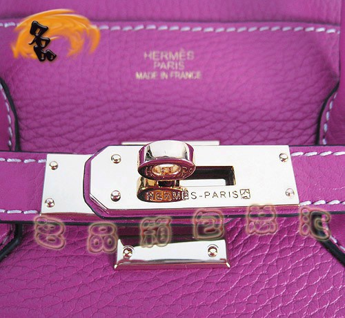 6089 Hermes女士 手提包 Hermes Birkin 鉑金包 Hermes 桃紅色荔枝紋 35 Birkin