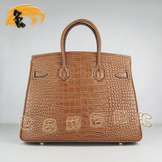 6089 新款時尚 Hermes女款 手提包 Hermes Birkin 鉑金包 鱷魚紋 愛馬仕 35 Birkin