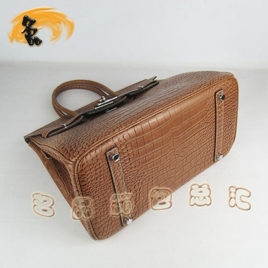 6089 新款時尚 Hermes女款 手提包 Hermes Birkin 鉑金包 鱷魚紋 愛馬仕 35 Birkin