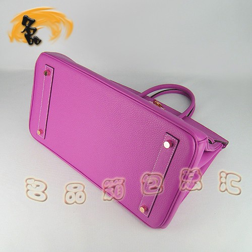 6099 Hermes新款 桃紅色 荔枝紋 女士手提包 Birkin 鉑金包 Hermes 40 Birkin 女包