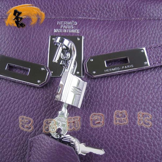 6108 Hermes Kelly Bag 凱莉包 Hermes最新款 紫色荔枝紋 時(shí)尚牛皮女士 斜挎手提包