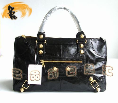 084324B BALENCIAGA熱賣新款時尚牛皮女士手提包 巴黎世家 經典款 機車包