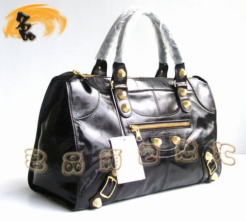 084324B BALENCIAGA熱賣新款時尚牛皮女士手提包 巴黎世家 經典款 機車包