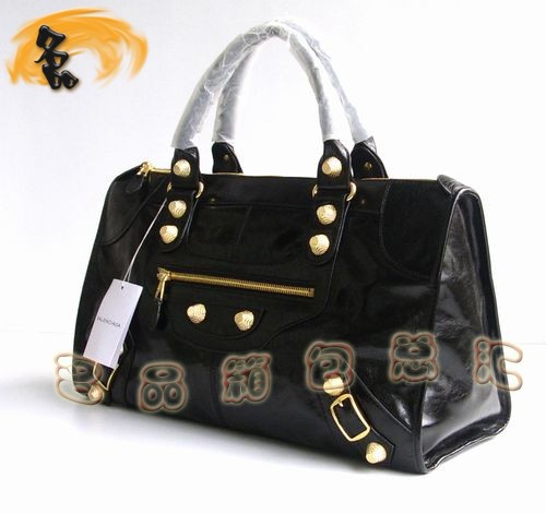 084324B BALENCIAGA熱賣新款時尚牛皮女士手提包 巴黎世家 經典款 機車包