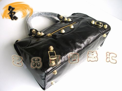 084324B BALENCIAGA熱賣新款時尚牛皮女士手提包 巴黎世家 經典款 機車包