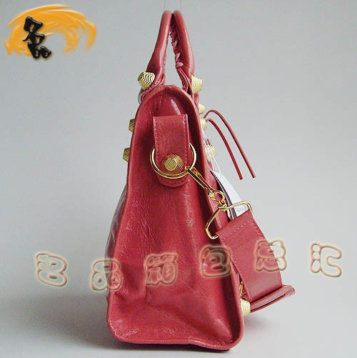 084332B BALENCIAGA最新款 粉紅色牛皮斜挎包 巴黎世家機車包 時尚女士 手提包