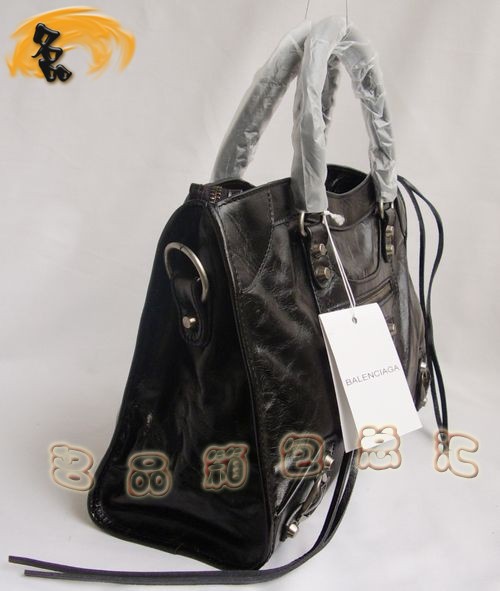 084332 BALENCIAGA最新款黑色牛皮時(shí)尚女士手提包 巴黎世家機(jī)車包 斜挎包