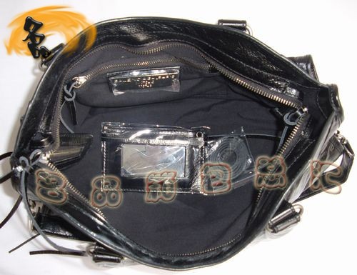 084332 BALENCIAGA最新款黑色牛皮時(shí)尚女士手提包 巴黎世家機(jī)車包 斜挎包