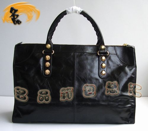 084334B 經(jīng)典款寶藍(lán)色牛皮時尚女包 BALENCIAGA巴黎世家 機(jī)車包 手提包