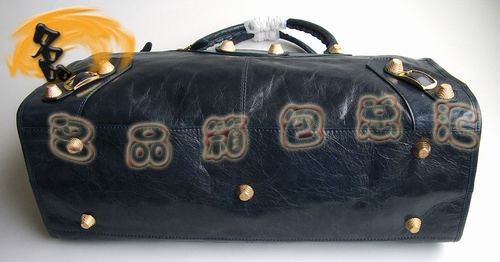 084334B 經(jīng)典款寶藍(lán)色牛皮時尚女包 BALENCIAGA巴黎世家 機(jī)車包 手提包