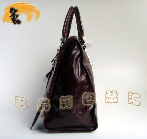 084334A 超A1:1品質(zhì) 巴黎世家經(jīng)典款機(jī)車包 BALENCIAGA啡色時尚牛皮女士手提包