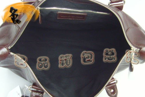 084334A 超A1:1品質(zhì) 巴黎世家經(jīng)典款機(jī)車包 BALENCIAGA啡色時尚牛皮女士手提包