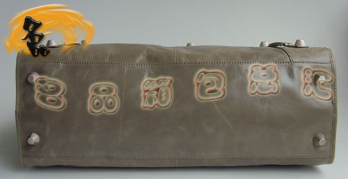 084334A 經(jīng)典款女士手提包 巴黎世家時(shí)尚灰色牛皮女士手挽包 BALENCIAGA機(jī)車(chē)包