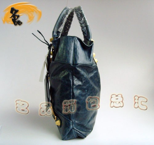 084326B 熱賣新款 BALENCIAGA 巴黎世家時尚經典明星款機車包 寶藍色