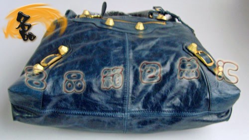 084326B 熱賣新款 BALENCIAGA 巴黎世家時尚經典明星款機車包 寶藍色