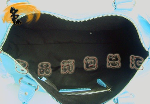 084324B 新款藍色高檔牛皮女包 BALENCIAGA機車包 超A時尚女士手提包