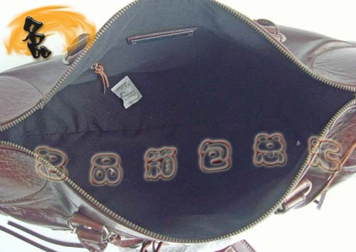 084324 超A品質 時尚女士手提包 BALENCIAGA深啡色 經典女士手挽包 機車包