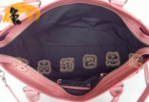 084332 新款粉紅色牛油皮女包 BALENCIAGA 巴黎世家 機車包 時尚女士手提/斜挎包