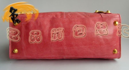 084324B BALENCIAGA 巴黎世家 機車包 時尚手提包 巴黎世家粉紅色女包