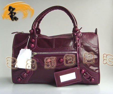 084824 BLENCIAGA新款休閑女包 BLENCIAGA女士花邊大皮釘手提包 經典機車包