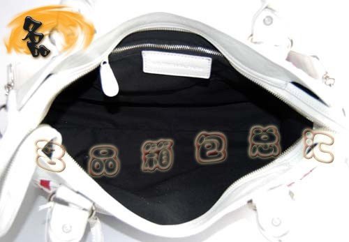 084332 BLENCIAGA新款灰白色編織牛皮女士手提包 巴黎世家 機車包 斜挎包