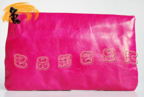 084351 巴黎世家經典晚宴包 BLENCIAGA新款桃紅色牛皮花邊時尚女士手拿包