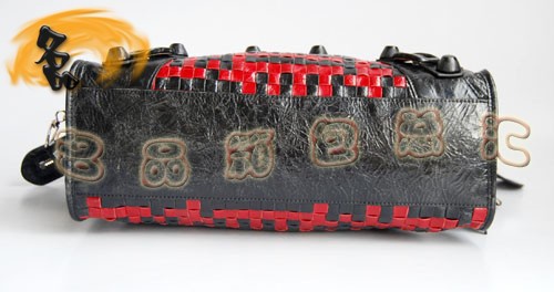 084832 BLENCIAGA新款牛皮編織女士手提包 巴黎世家斜挎包 BLENCIAGA機車包