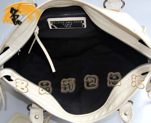 084332 正品品質(zhì) BLENCIAGA米白色牛皮時(shí)尚女士斜挎包 巴黎世家機(jī)車包 手提包
