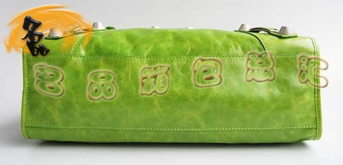 084332A BLENCIAGA最新手提包 BLENCIAGA綠色牛皮時尚女包 巴黎世家機車包