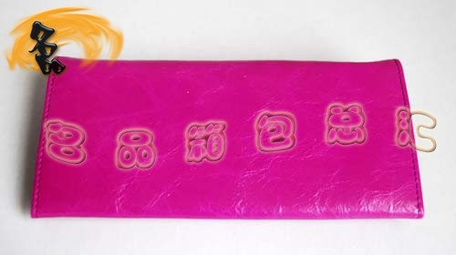 09006 熱賣新款時尚女士錢包 BALENCIAGA粉紅色牛皮錢包 巴黎世家長款錢夾