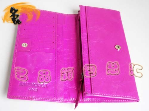 09006 熱賣新款時尚女士錢包 BALENCIAGA粉紅色牛皮錢包 巴黎世家長款錢夾