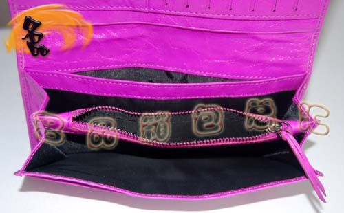 09006 熱賣新款時尚女士錢包 BALENCIAGA粉紅色牛皮錢包 巴黎世家長款錢夾