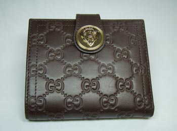 190349 GUCCI新款深啡色牛皮錢包 GUCCI時(shí)尚休閑女包 GUCCI經(jīng)典款