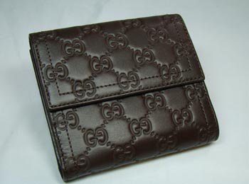 190349 GUCCI新款深啡色牛皮錢包 GUCCI時(shí)尚休閑女包 GUCCI經(jīng)典款