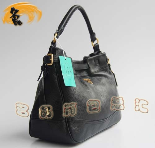 7991 熱銷Prada女包 Prada手提包 普拉達經典款牛皮休閑女包 黑色