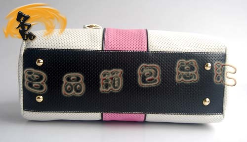 29144 Prada時尚女包 普拉達奢華明星網孔真皮手提包 十色可選 白配粉