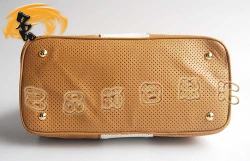 29150 Prada手提包 新款上市 普拉達(dá)經(jīng)典款網(wǎng)孔皮時(shí)尚休閑女包 杏配白