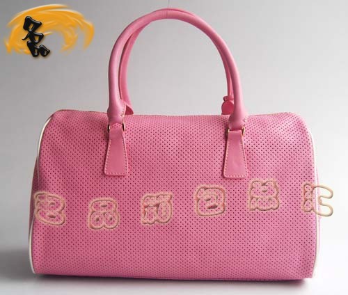 29144 Prada時(shí)尚女包 普拉達(dá)奢華明星網(wǎng)孔真皮手提包 十色可選 粉紅色