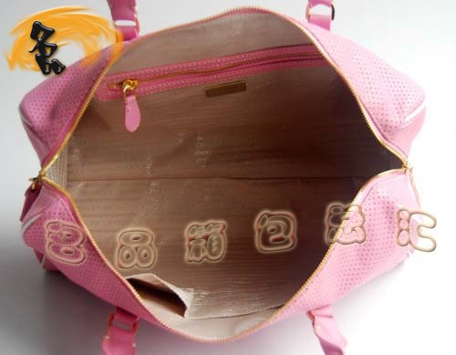 29144 Prada時(shí)尚女包 普拉達(dá)奢華明星網(wǎng)孔真皮手提包 十色可選 粉紅色