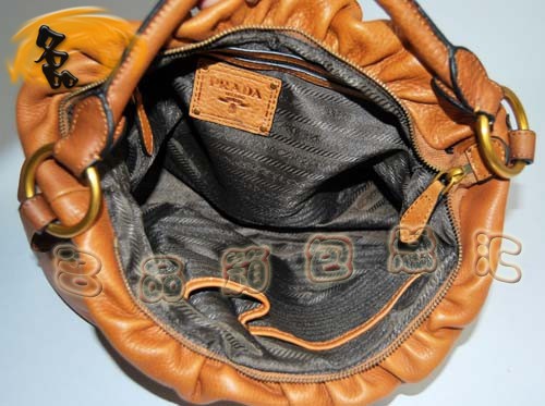 80046 普拉達 牛皮手提單肩熱賣女包 Prada單肩包 Prada手提包 淺啡色