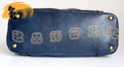 80043 普拉達熱賣新款牛皮兩用女包 Prada手提包 Prada斜挎包 深藍色