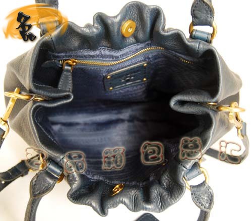 80043 普拉達熱賣新款牛皮兩用女包 Prada手提包 Prada斜挎包 深藍色