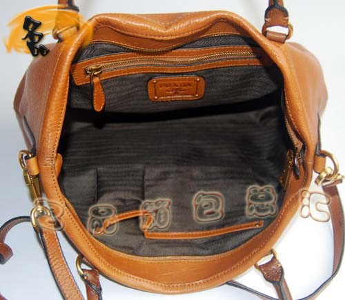 80062 Prada新款時尚女包 Prada手提包 普拉達女包 Prada斜挎包 淺啡色