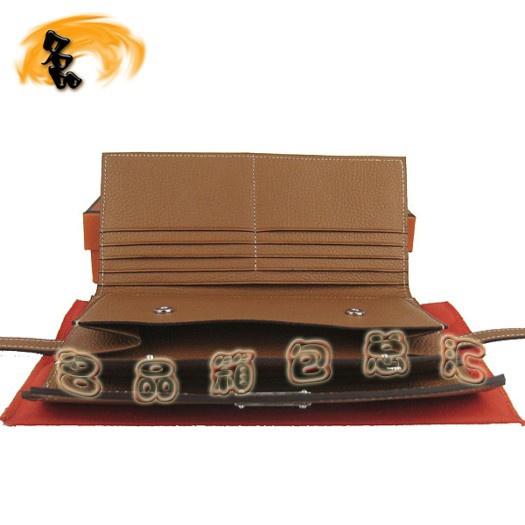 H009 愛(ài)馬仕新款時(shí)尚女士手拿包 Hermes Kelly系列 牛頸紋女包 錢(qián)包 淺啡色