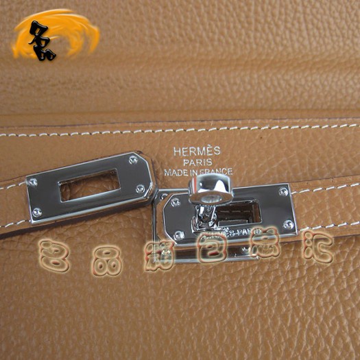 H009 愛(ài)馬仕新款時(shí)尚女士手拿包 Hermes Kelly系列 牛頸紋女包 錢(qián)包 淺啡色
