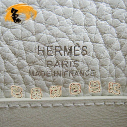 H008 Hermes 荔枝紋女包 Hermes經(jīng)典款 Kelly 凱莉包 手提包 晚宴包 米白色