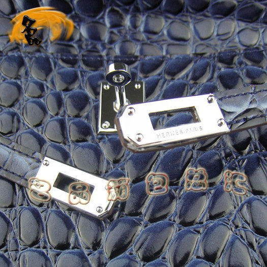 H008 愛馬仕最新款 石頭紋 Kelly系列 Hermes手提包 Hermes女包 深藍(lán)色