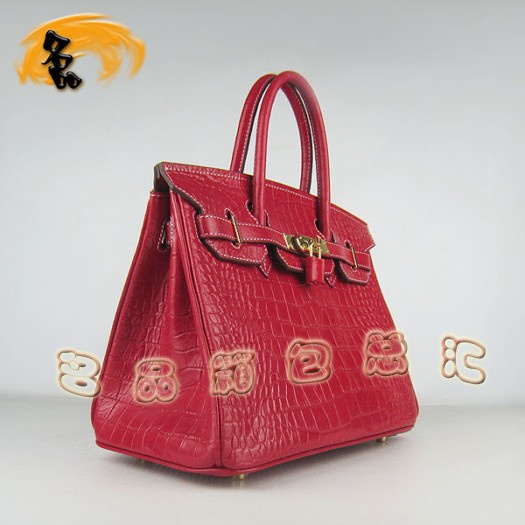 6088 Hermes手提包 鱷魚紋時尚女包 Hermes Birkin 鉑金包 Hermes女包 金扣