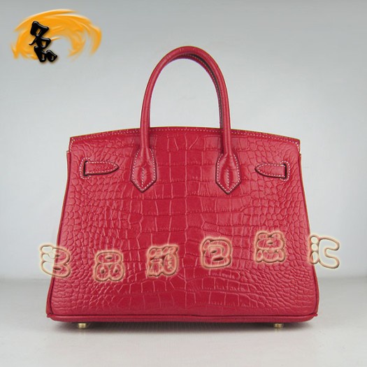 6088 Hermes手提包 鱷魚紋時尚女包 Hermes Birkin 鉑金包 Hermes女包 金扣