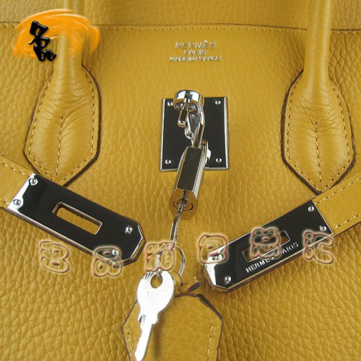 6088 Hermes 30 Birkin 手提包 Hermes Birkin 鉑金包 Hermes女包 黃色銀扣